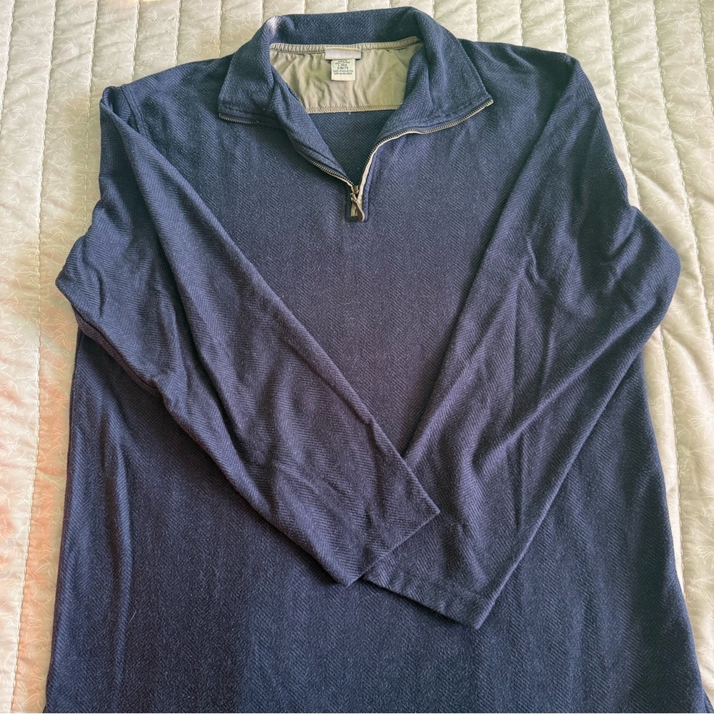 LL Bean Men's Navy Half-Zip Sweater